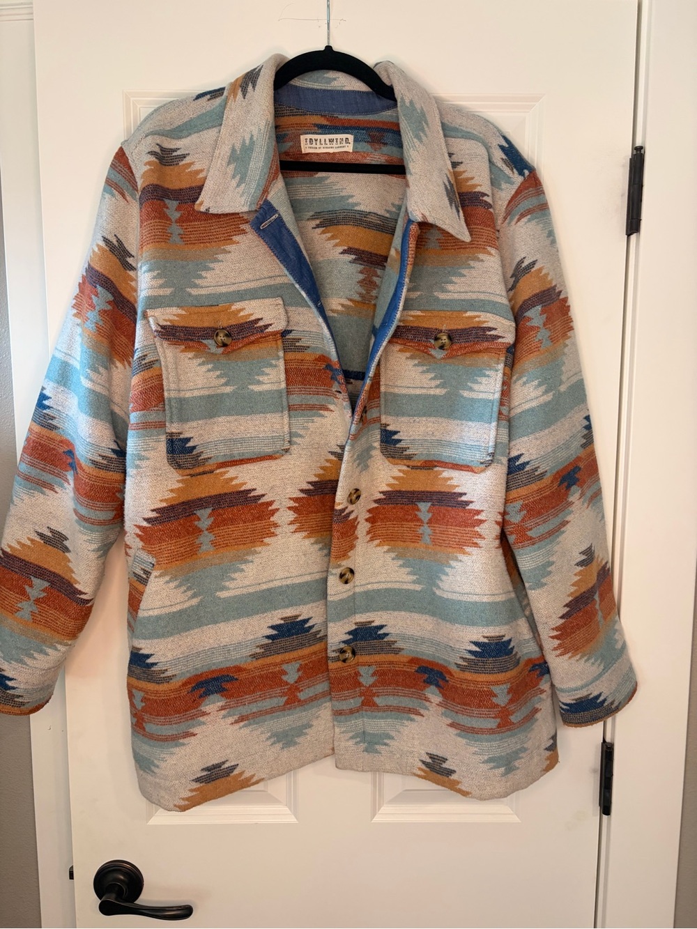 Idyllwind Multicolor Aztec Pattern Jacket - Blue, Tan, Rust